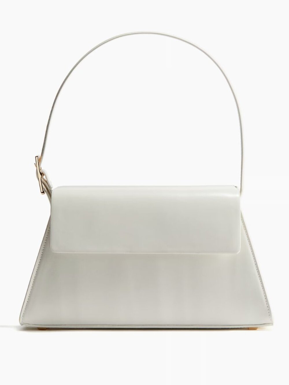 H&M Classic White Flared Shoulder Bag with Flap